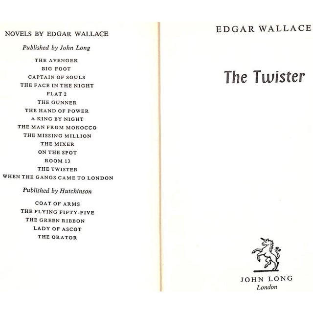 Traditional "The Twister" 1966 Wallace, Edgar For Sale - Image 3 of 5