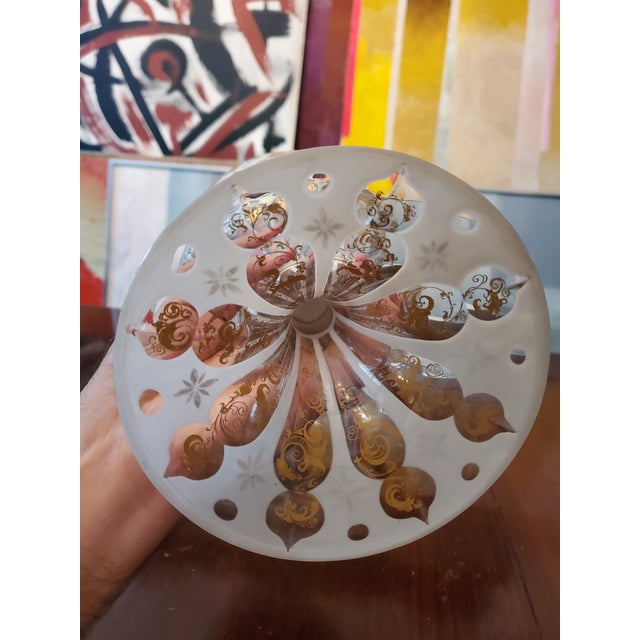 Antique Bohemian Glass Moser Overlay Centerpiece For Sale In Boston - Image 6 of 8