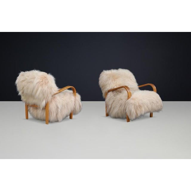 Lounge Chair in Patinated Bentwood by Kozelka & Kropáček, 1940s For Sale - Image 14 of 18