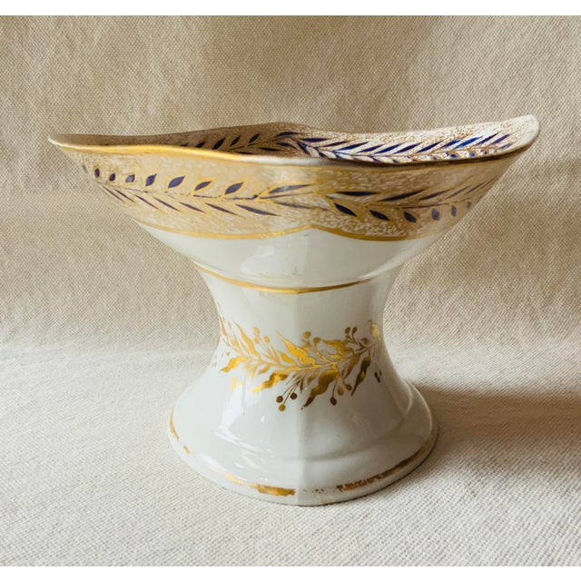 Magnificent Antique Derby Porcelain Centerpiece Bowl - English Bone China With Cobalt & Gold, Circa 1820 For Sale - Image 11 of 18