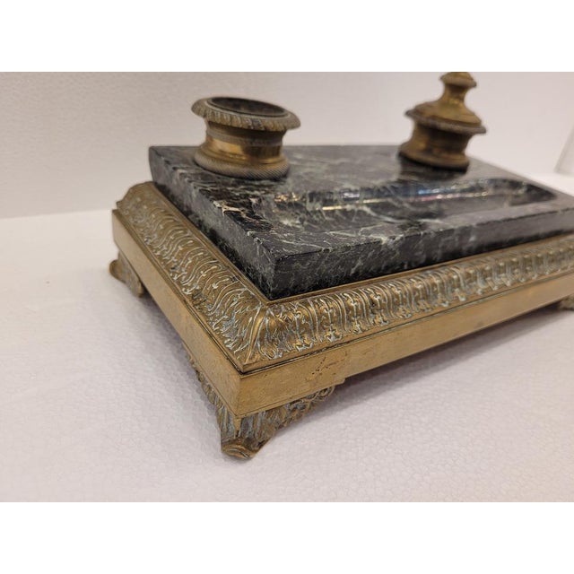 Napoleon III Desktop Set in Marble and Bronze, France, 1800s For Sale - Image 13 of 18