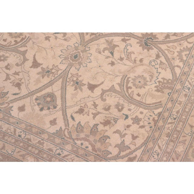 1990s Sunfaded Beige/Green Wool Rug - 8'1'' X 9'11'' For Sale - Image 5 of 10
