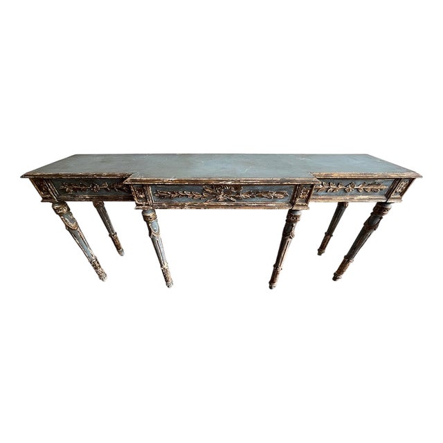 20th Century Vintage Carved Painted Console For Sale