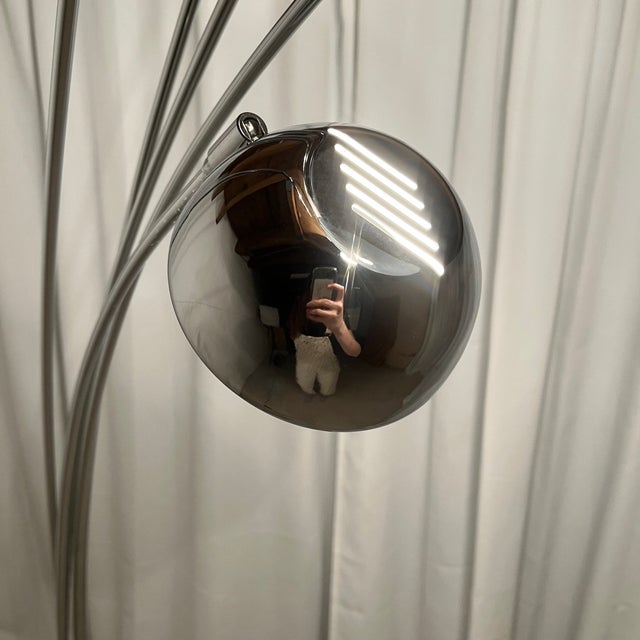 Arc Floor Lamp with Tree-Shaped Base and Five Lights, 1990s For Sale - Image 14 of 18