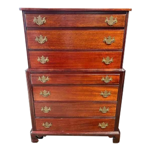 Maddox Furniture Chippendale Style Solid Mahogany Bracket Foot Chest of Drawers