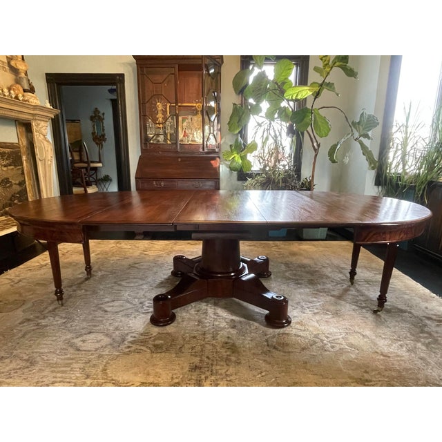 American 19th Century American Classical / Empire Extension Dining Table With Thomas Clark Patent Hardware For Sale - Image 3 of 12