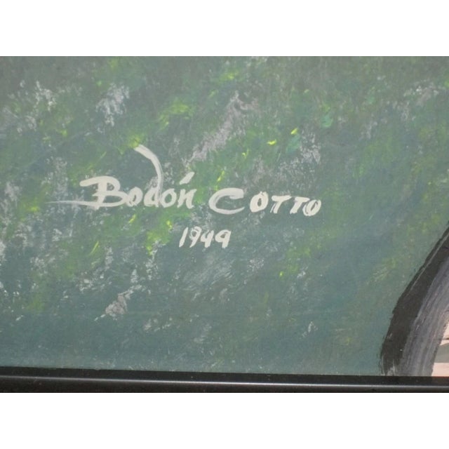 Puerto Rican Fine Art Painting “Cacique Jayuya” by Victor Bodón Cotto, 1999 – Large Signed Oil on Canvas For Sale - Image 4 of 7