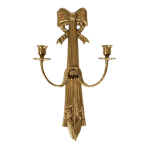 Brass Candle Double Arm Wall Sconce