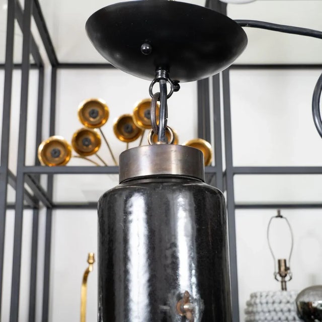 Industrial Style Enameled Pendant Fixture For Sale - Image 11 of 11