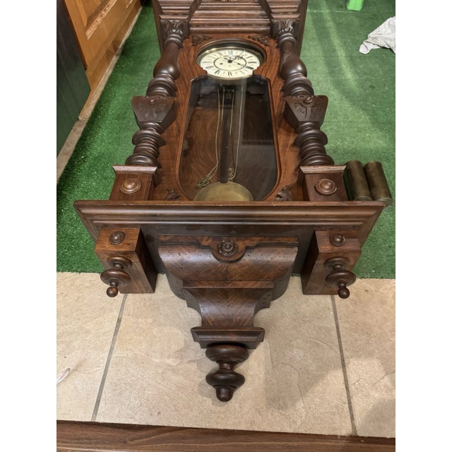 Gustav Becker Antique 2 Weight Vienna Regulator Wall Clock For Sale In Los Angeles - Image 6 of 11