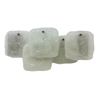 Modern Frosted Ice Glass Wall Lamp by J. T. Kalmar for Kalmar, 1960s For Sale