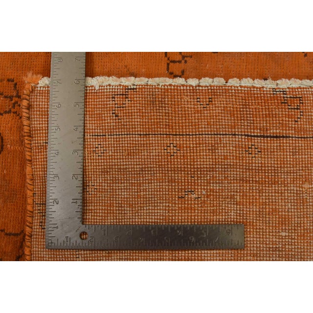 Tabriz Rug 9’6” X 12’1” Orange Wool Vintage Overdyed Hand-Knotted Carpet For Sale - Image 15 of 15