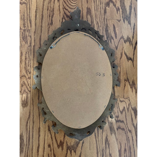 Wood Vintage Ornate Gold Mirror - Syroco Wood and Gilt Style - 15” X 24.5” - Baroque Inspired - Palm Beach Regency & Grandmillennial Decor - See Pics! For Sale - Image 7 of 8