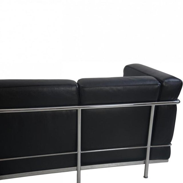LC2 Three-Seater Sofa in Black Leather from Le Corbusier, 2000s For Sale - Image 17 of 18