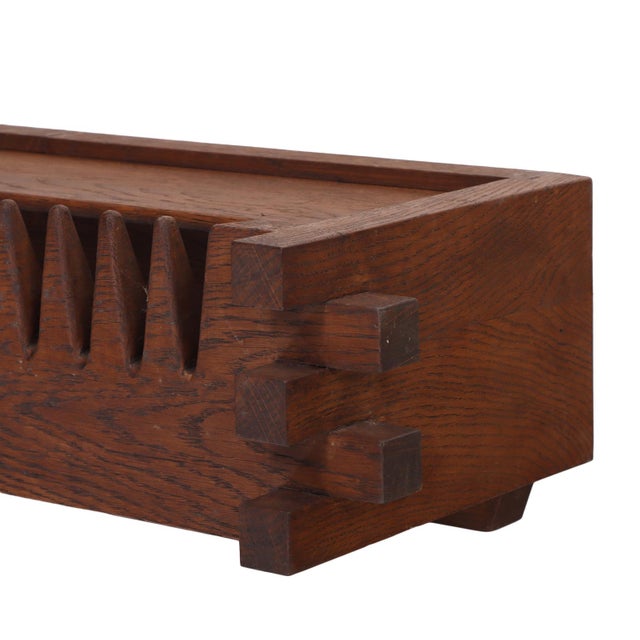 Pair of Brutalist Style Carved Oak Hat and Coat Racks, C. 1960 For Sale In Philadelphia - Image 6 of 7