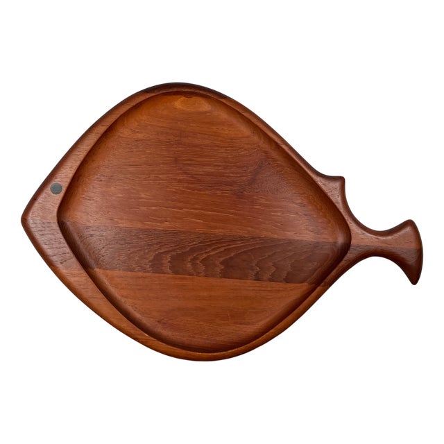 Mid-Century Modern Danish Fish Shaped Teak Plate Bowl from Digsmed, 1960s For Sale