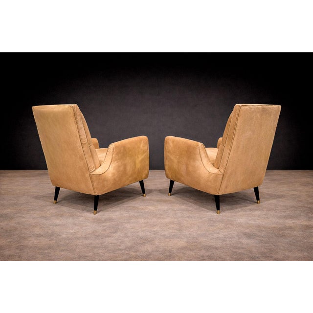 Beige Armchairs in Hardwood & Suede, Giuseppe Scapinelli, 1950s - Lot 544A For Sale - Image 8 of 11