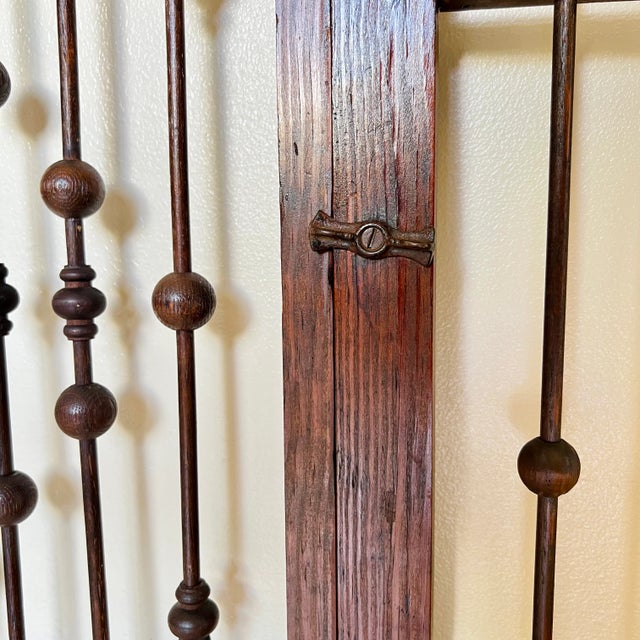 Victorian Stick and Ball Partition Panel With Gate, Late 19th Century For Sale - Image 9 of 12