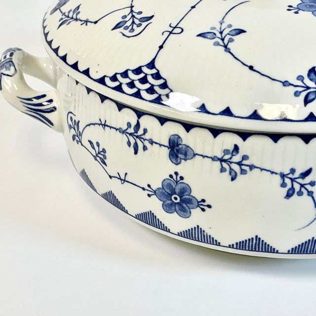 1950s 1950s Vintage English Boho Chic Gustavian Denmark Pattern Covered Dish, Casserole Style. For Sale - Image 5 of 16