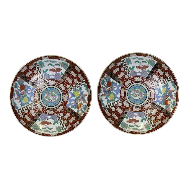 Meiji Period Large Japanese Imari Chargers with Provenance 19th Century - a Pair For Sale