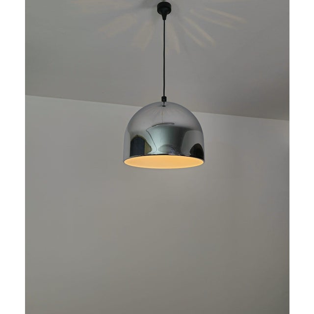 Chromed Metal Pendant Lamp, 1970s For Sale - Image 12 of 12