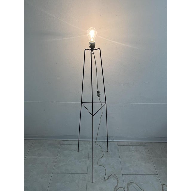 Mid-Century Floor Lamp with Raffia Shade, 1950s For Sale - Image 16 of 18