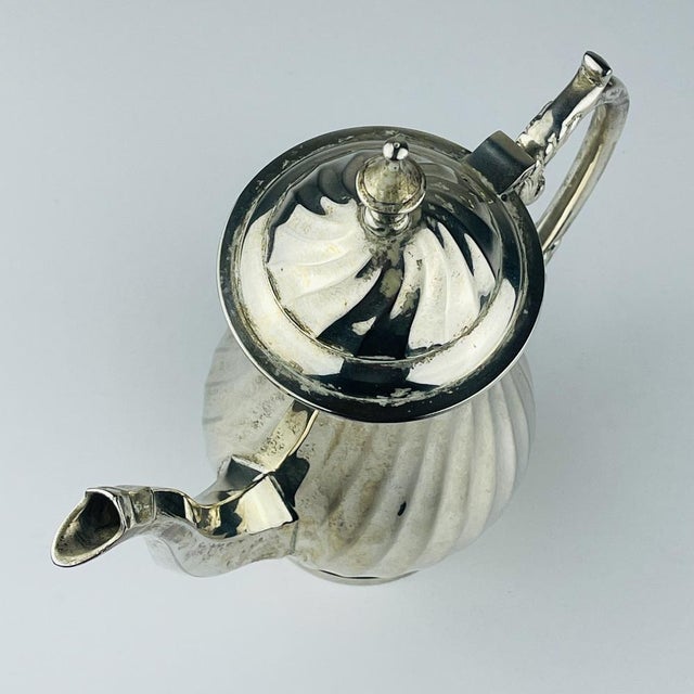 Vintage Silver Plated Coffee Pot by Royal Sheffield, England, 1950s For Sale - Image 3 of 15