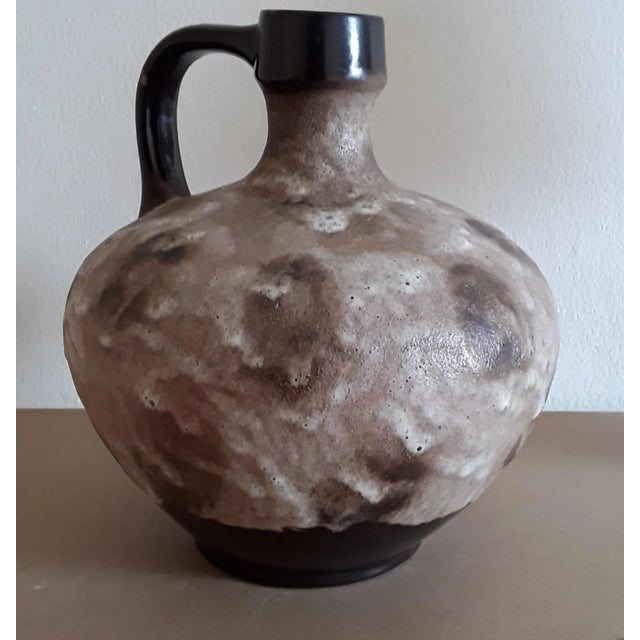 Vintage Beige Brown Ceramic Vase, 1970s, in Good conditions. Designed 1970 to 1979