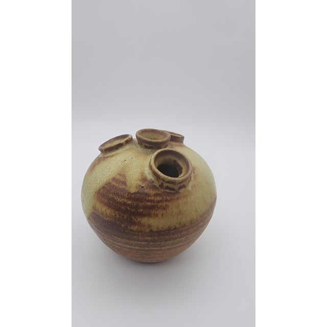 Mid 20th Century Studio Pottery Bud Vase With 4 Openings For Sale - Image 9 of 12