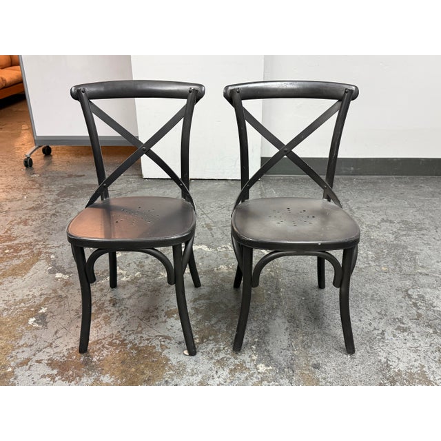Design Plus Gallery presents a Pair of the Metal Madeleine Side Chair from Restoration Hardware. Inspired by the café...
