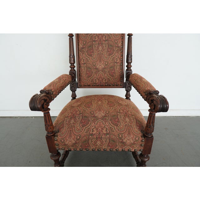 Vintage Spanish Revival Carved Wood Armchairs (Set of 2) For Sale - Image 13 of 17