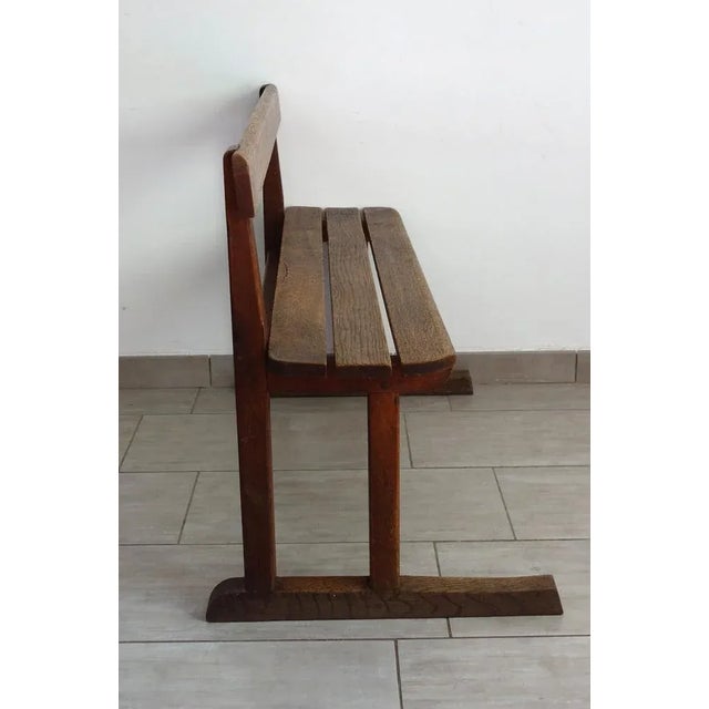 Mid-Century Modern Rustic School Bench, 1950s For Sale - Image 3 of 9