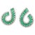 Modern 18k Gold Emerald and Diamond Stud Earrings, 2.18ct Diamonds For Sale - Image 3 of 8