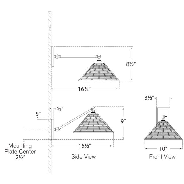Traditional Marie Flanigan for Visual Comfort Signature Wimberley Single Library Wall Light in Polished Nickel with Natural Wicker Shade For Sale - Image 3 of 5