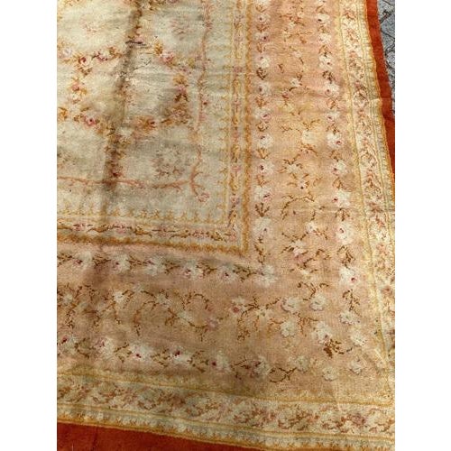 French Distressed Savonnerie Carpet, 1890s-1910s For Sale - Image 3 of 18