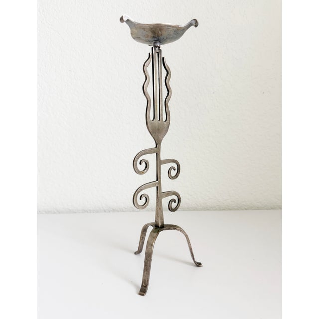 Late 20th Century Postmodern Steel Candle Holder For Sale - Image 5 of 8