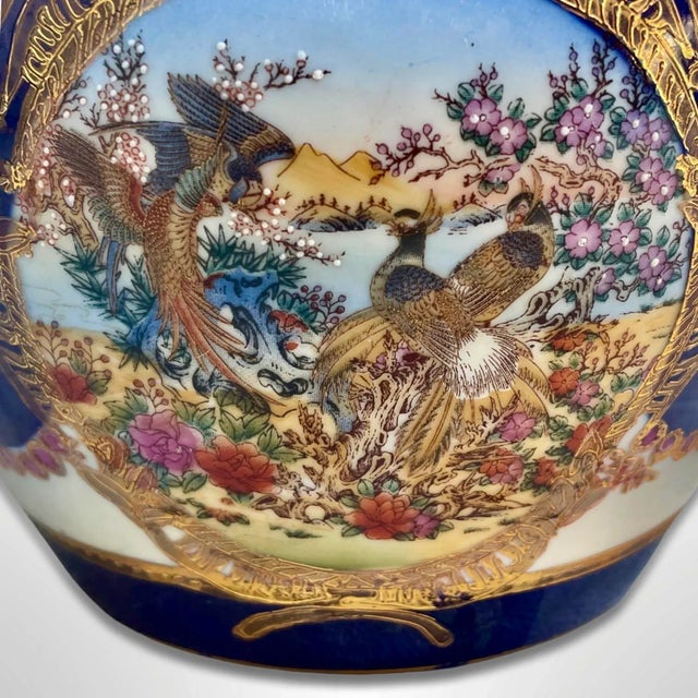 Limoges, France Vintage French Limoges Cobalt Blue Porcelain Fish Bowl For Sale - Image 4 of 8