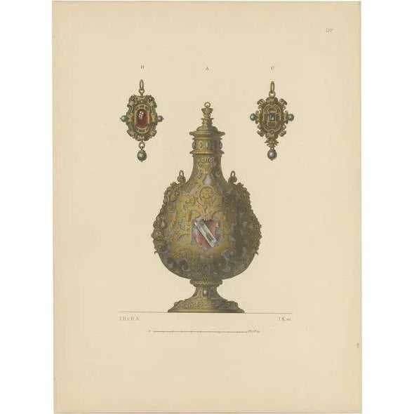 Late 19th Century Hefner-Alteneck, A Gold Flask, 1890, Print For Sale - Image 5 of 5