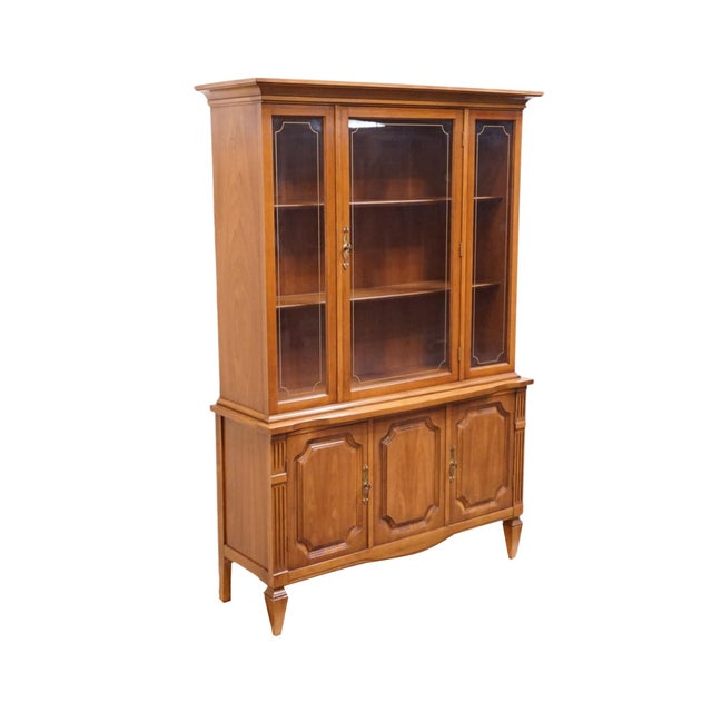 DREXEL FURNITURE? Italian Style 45" China Cabinet 1570-334 in Fruitwood Finish 68.5" High 45.25" Wide 15.25" Deep We...