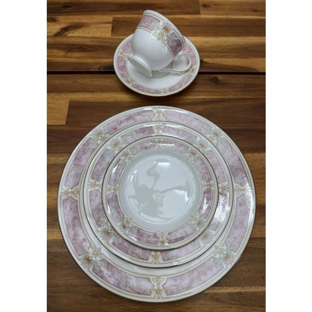 Italian Venetian Marble Service for 8 Never Used For Sale - Image 3 of 6