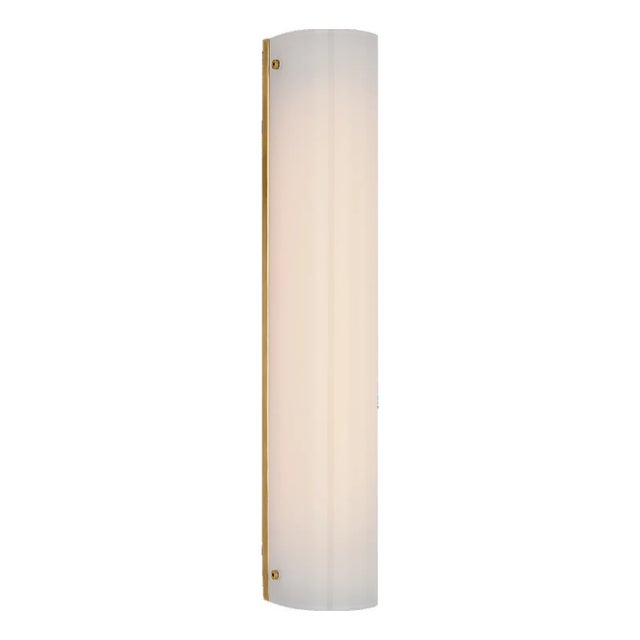Barbara Barry for Visual Comfort Signature Penhold 18" Bath Light in Soft Brass with White Glass For Sale