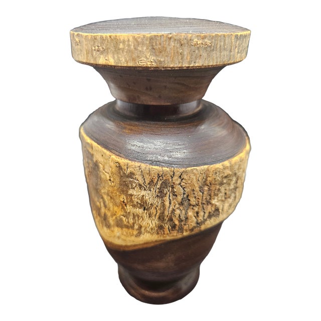 Vintage Japanese Lacquered Wood Turned Tea Caddy (Chatsubo). For Sale