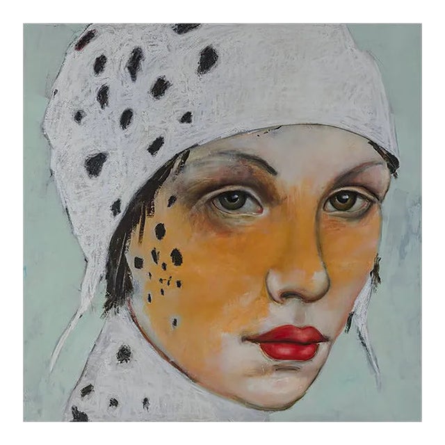 Agave, Oil on Canvas, Abstract Figurative Painting with Cheetah Woman, 2016 For Sale