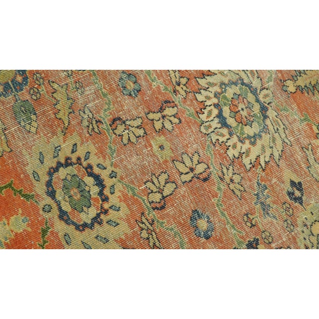 Distressed Antique Sultanabad Persian Rug - 7'1" x 10'2" For Sale - Image 4 of 5