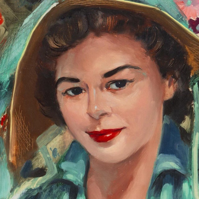 Mid-Century Modern 'Woman in Aqua' by Jade Fon Woo, De Young, Oakland Museum, Los Angeles County Museum of Art, American Watercolor Society, San Francisco For Sale - Image 3 of 7