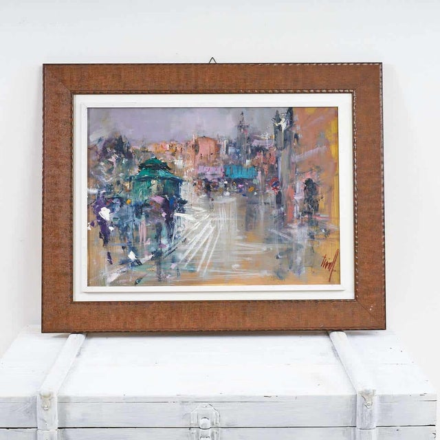 1920s Renzo Piccoli, Urban Scene, 1920s, Oil on Canvas, Framed For Sale - Image 5 of 5