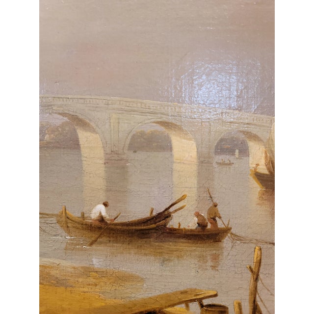 William Marlow -A Bridge Near London -18th Century Oil Painting For Sale In Los Angeles - Image 6 of 12