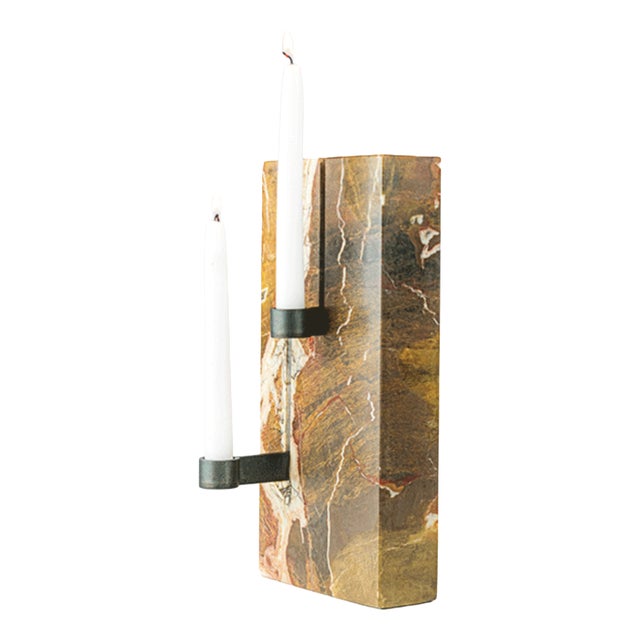 Levature _ Antique Jasper Candleholder by Gumdesign for La Casa Di Pietra For Sale