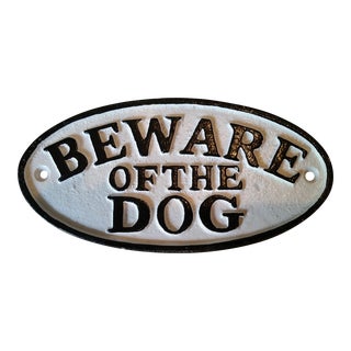 Cast Iron 'Beware Of Dog' Sign For Sale