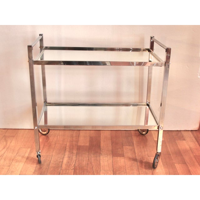 French Art Deco Chromed Bar Cart by Jacques Adnet, 1930s For Sale - Image 13 of 13
